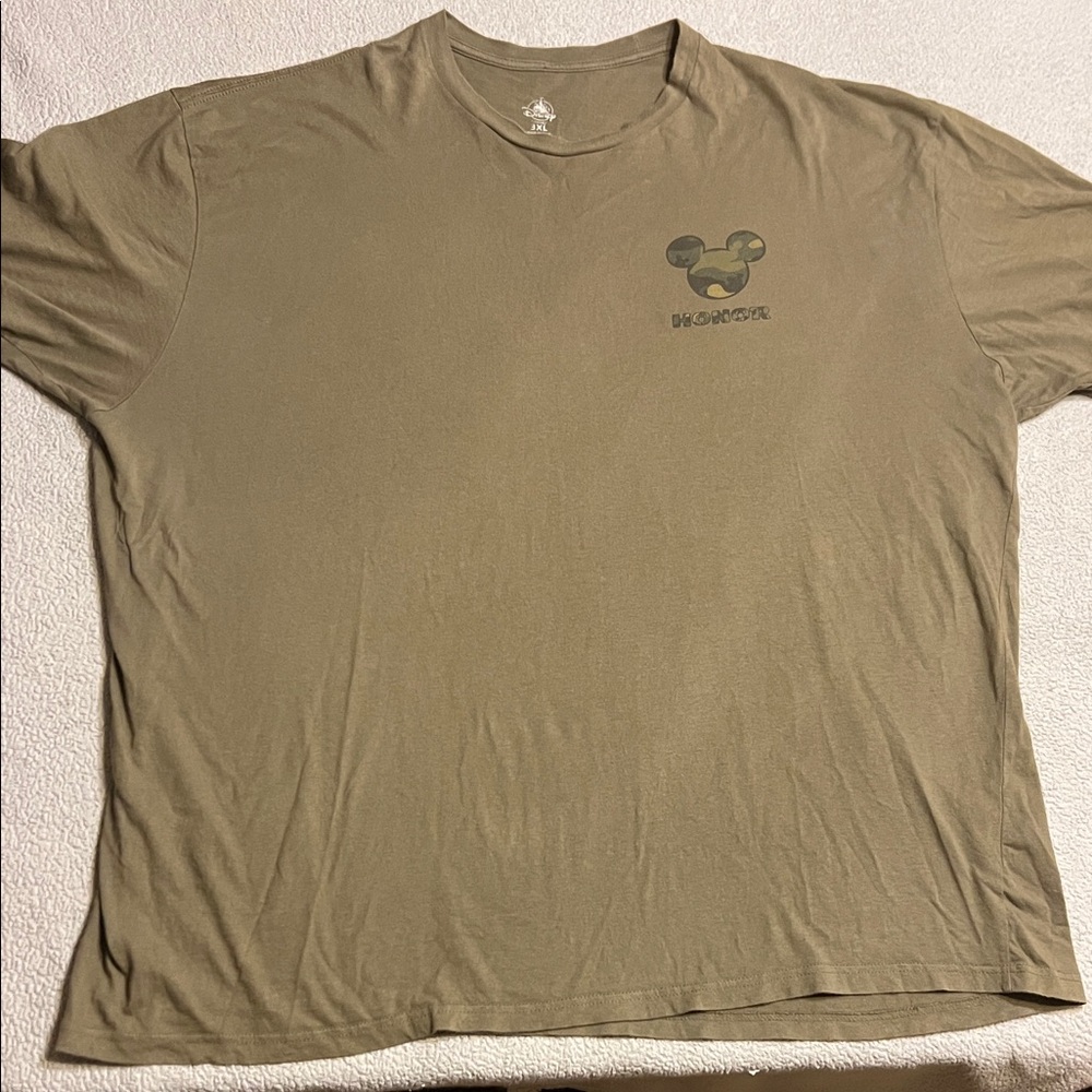 Disney Mickey Honor Army Khaki Men's Short Sleeve Tee 3XL - Picture 2 of 6